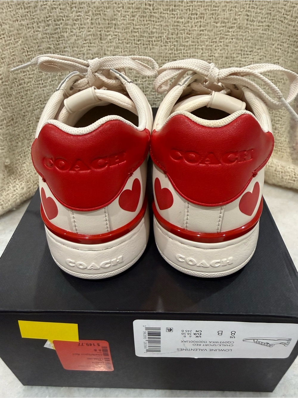 Coach Lowline Heart-Print Leather Sneaker New Size 8 - Picture 3 of 9